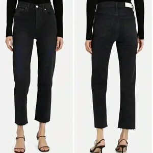 NWT REDONE 70s High Rise Stove Pipe Jeans in Jet Black ~ Size 24